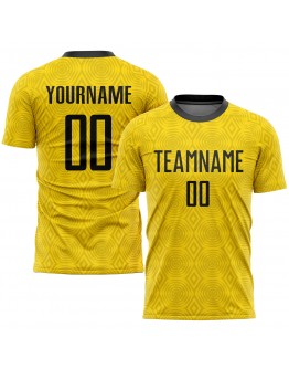 Best Pro Custom Gold Black Sublimation Soccer Uniform Jersey