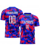 Best Pro Custom Camo White-Royal Sublimation Salute To Service Soccer Uniform Jersey