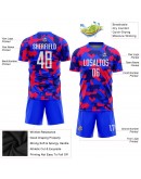 Best Pro Custom Camo White-Royal Sublimation Salute To Service Soccer Uniform Jersey