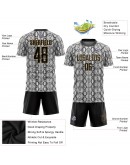 Best Pro Custom Black Black-Old Gold Sublimation Snakeskin Soccer Uniform Jersey