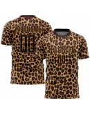 Best Pro Custom Brown Brown-Old Gold Sublimation Leopard Soccer Uniform Jersey