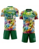 Best Pro Custom Graffiti Pattern Kelly Green-White Sublimation Soccer Uniform Jersey