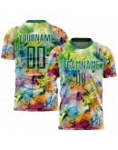 Best Pro Custom Graffiti Pattern Kelly Green-White Sublimation Soccer Uniform Jersey