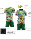 Best Pro Custom Graffiti Pattern Kelly Green-White Sublimation Soccer Uniform Jersey