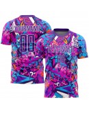 Best Pro Custom Graffiti Pattern Purple-White Sublimation Soccer Uniform Jersey