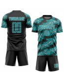 Best Pro Custom Aqua Aqua-Black Sublimation Soccer Uniform Jersey