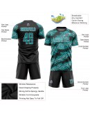 Best Pro Custom Aqua Aqua-Black Sublimation Soccer Uniform Jersey