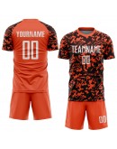 Best Pro Custom Orange White-Black Sublimation Soccer Uniform Jersey