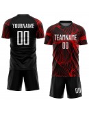 Best Pro Custom Black White-Red Sublimation Soccer Uniform Jersey