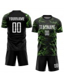 Best Pro Custom Black White-Neon Green Sublimation Soccer Uniform Jersey