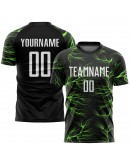 Best Pro Custom Black White-Neon Green Sublimation Soccer Uniform Jersey