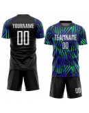 Best Pro Custom Black White-Neon Green Sublimation Soccer Uniform Jersey