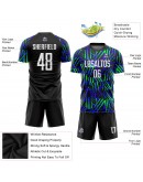 Best Pro Custom Black White-Neon Green Sublimation Soccer Uniform Jersey