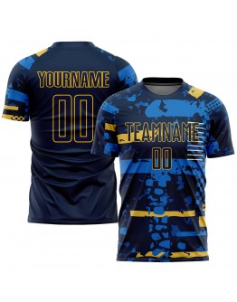 Best Pro Custom Navy Navy-Gold Sublimation Soccer Uniform Jersey