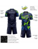 Best Pro Custom Navy Navy-Neon Green Sublimation Soccer Uniform Jersey