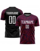 Best Pro Custom Black White-Red Green Sublimation Soccer Uniform Jersey