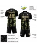Best Pro Custom Olive Vegas Gold-Black American Flag Fashion Sublimation Salute To Service Soccer Uniform Jersey