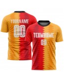 Best Pro Custom Gold White-Black Sublimation Soccer Uniform Jersey