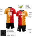 Best Pro Custom Gold White-Black Sublimation Soccer Uniform Jersey