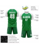 Best Pro Custom Kelly Green White Sublimation Soccer Uniform Jersey