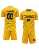 Best Pro Custom Gold Black Sublimation Soccer Uniform Jersey