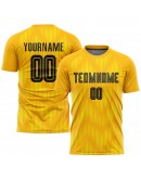 Best Pro Custom Gold Black Sublimation Soccer Uniform Jersey