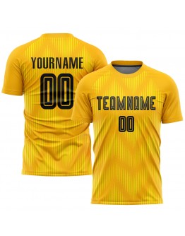 Best Pro Custom Gold Black Sublimation Soccer Uniform Jersey