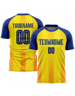 Best Pro Custom Gold Royal-Orange Sublimation Soccer Uniform Jersey