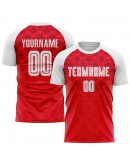 Best Pro Custom Red White Away Sublimation Soccer Uniform Jersey