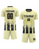 Best Pro Custom Cream Black Home Sublimation Soccer Uniform Jersey