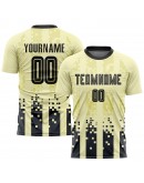 Best Pro Custom Cream Black Home Sublimation Soccer Uniform Jersey