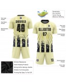 Best Pro Custom Cream Black Home Sublimation Soccer Uniform Jersey