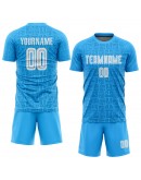 Best Pro Custom Light Blue White Home Sublimation Soccer Uniform Jersey