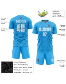Best Pro Custom Light Blue White Home Sublimation Soccer Uniform Jersey
