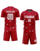 Best Pro Custom Red White Home Sublimation Soccer Uniform Jersey