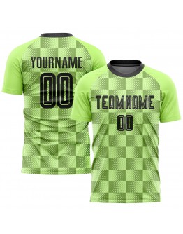 Best Pro Custom Neon Green Black Third Sublimation Soccer Uniform Jersey