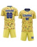 Best Pro Custom Gold Royal-White Away Sublimation Soccer Uniform Jersey