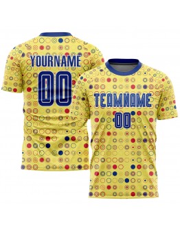 Best Pro Custom Gold Royal-White Away Sublimation Soccer Uniform Jersey