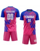 Best Pro Custom Pink White-Royal Third Sublimation Soccer Uniform Jersey