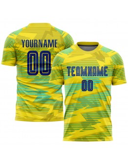 Best Pro Custom Gold Royal-Light Blue Away Sublimation Soccer Uniform Jersey