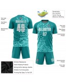 Best Pro Custom Aqua White Third Sublimation Soccer Uniform Jersey