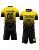 Best Pro Custom Gold Black Sublimation Fade Fashion Soccer Uniform Jersey