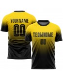 Best Pro Custom Gold Black Sublimation Fade Fashion Soccer Uniform Jersey