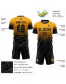 Best Pro Custom Gold Black Sublimation Fade Fashion Soccer Uniform Jersey