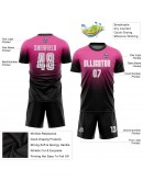 Best Pro Custom Pink White-Black Sublimation Fade Fashion Soccer Uniform Jersey