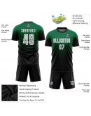 Best Pro Custom Kelly Green White-Black Sublimation Fade Fashion Soccer Uniform Jersey