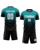 Best Pro Custom Aqua White-Black Sublimation Fade Fashion Soccer Uniform Jersey