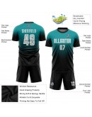 Best Pro Custom Aqua White-Black Sublimation Fade Fashion Soccer Uniform Jersey