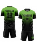 Best Pro Custom Neon Green Black Sublimation Fade Fashion Soccer Uniform Jersey