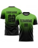 Best Pro Custom Neon Green Black Sublimation Fade Fashion Soccer Uniform Jersey